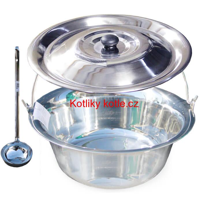 Nerezový kotlík 15 L (1,2 mm) + nerezová poklice