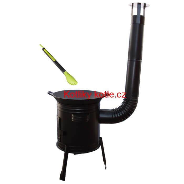 Litinový wok 36 cm + kotlina 31 cm a obracečka WOK AZIA