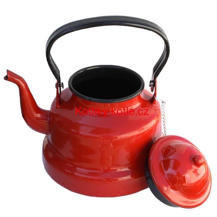 Smaltovaný čajník 2 L RED