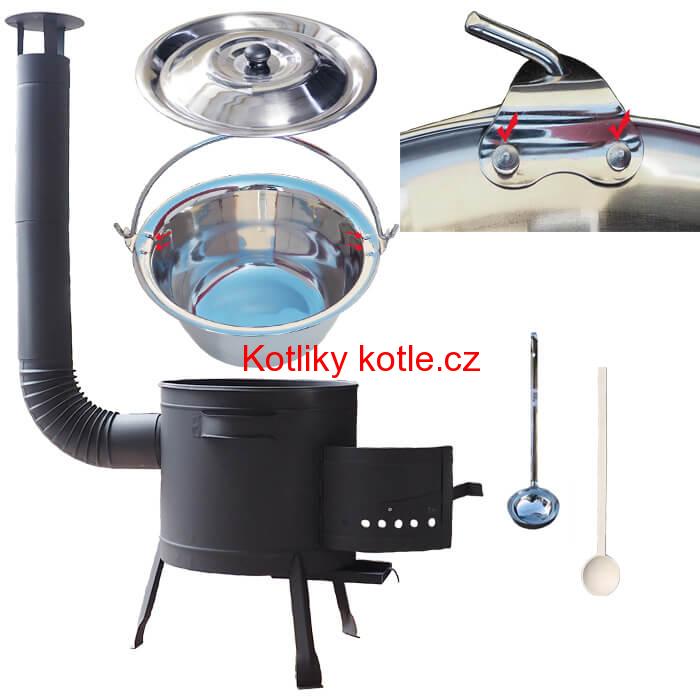 Nerezový kotlík 15 L + žáruvzdorná kotlina 36 PLUS 600 