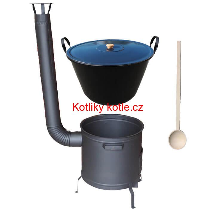 Zabijačkový smaltovaný kotel 70 L + žáruvzdorná kotlina 53 cm PLUS 600