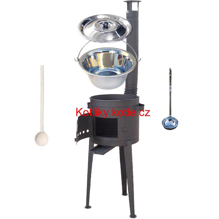 Nerezový kotlík 14 L (0,8 mm) + žáruvzdorná kotlina 36 PLUS 600 