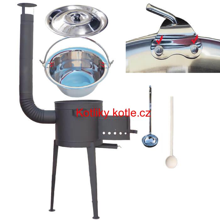 Nerezový kotlík 30 L  (0,8 mm) + vysoká žáruvzdorná kotlina 45 PLUS 600 