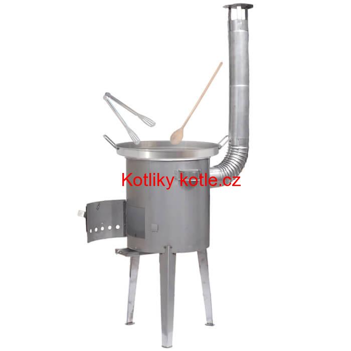 Nerezová pánev na grilování + nerezová kotlina 36 cm