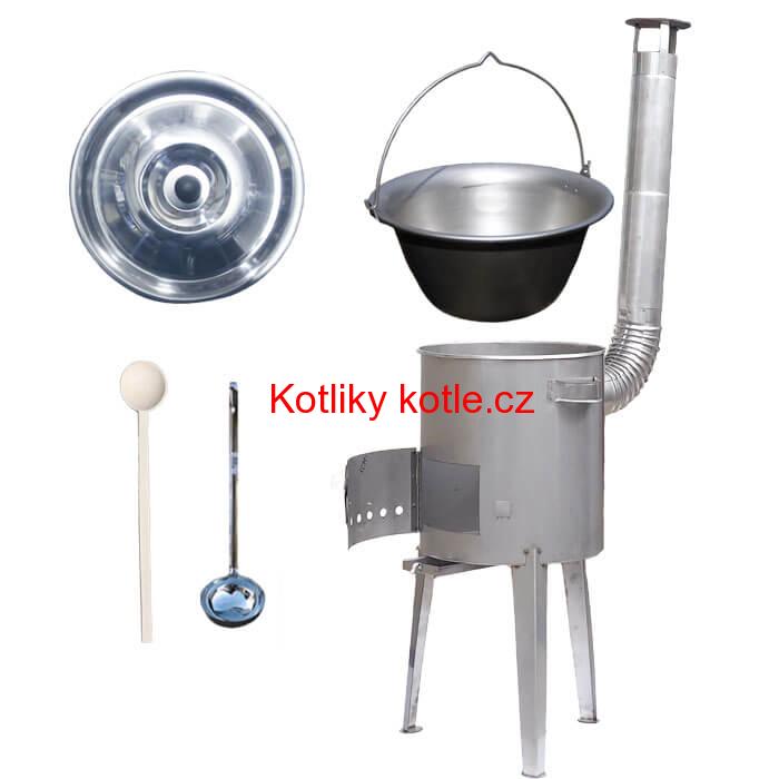 Nerezový kotlík 20 L (1,5 mm) + nerezová kotlina 42 cm LUXUS