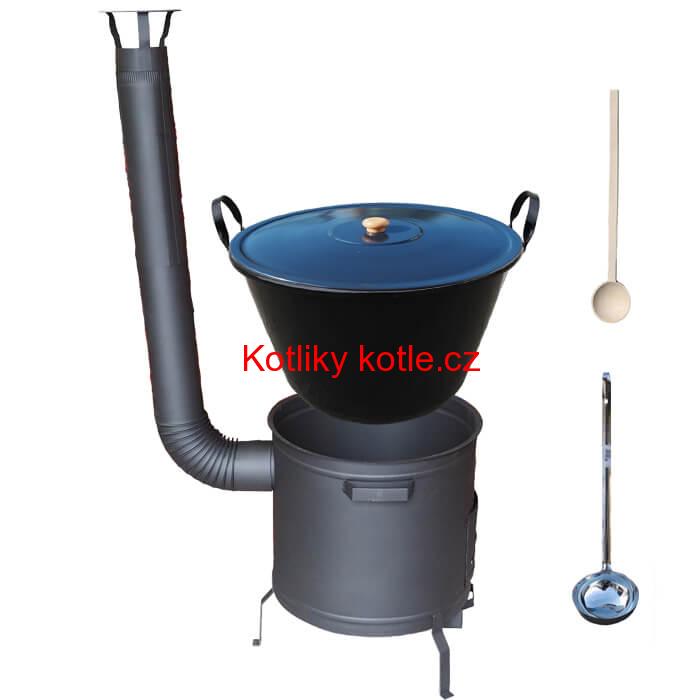 Smaltovaný kotel 80 L + žáruvzdorná kotlina 60 cm PLUS 600