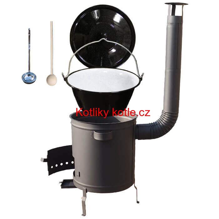 Smaltovaný kotlík 20 L (1,2 mm) + hrubostěnná (1,5 mm) a žáruvzdorná kotlina 42 PLUS 600