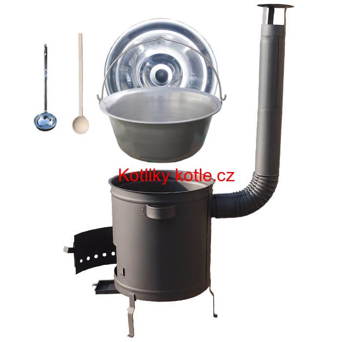 Nerezový kotlík 20 L (1,5 mm) + hrubostěnná (1,5 mm) a žáruvzdorná kotlina 42 PLUS 600