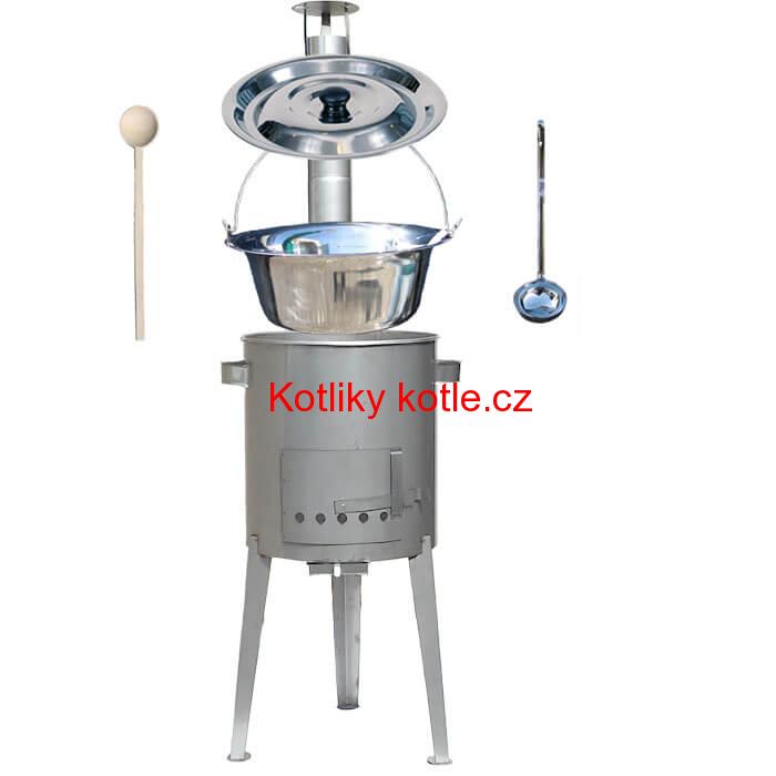 Nerezový kotlík 30 L (1,2 mm) + nerezová kotlina 45 cm LUXUS