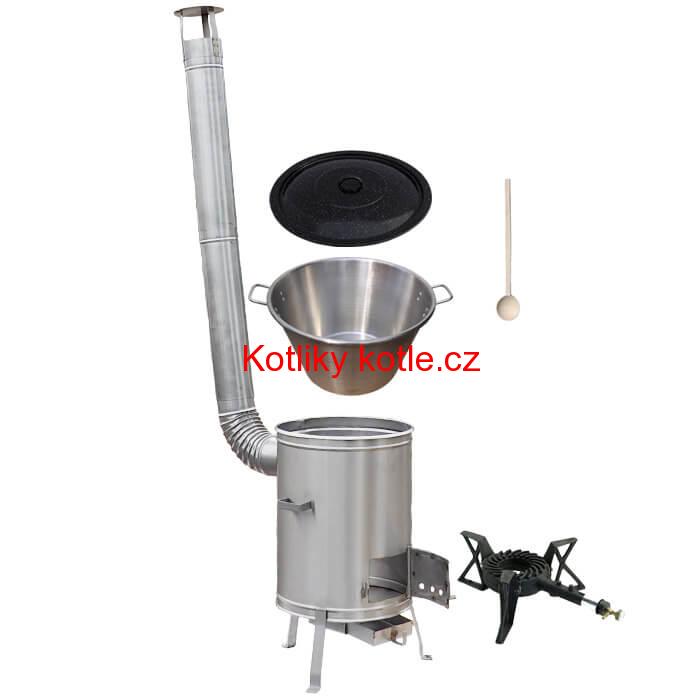 Nerezový kotel 40 L + nerezová kotlina 45 cm + hořák LUX