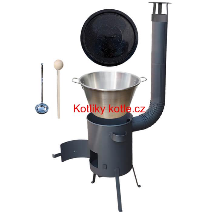 Nerezový kotel 40 L (1,2 mm) + žáruvzdorná kotlina 45 PLUS 600 4 MM