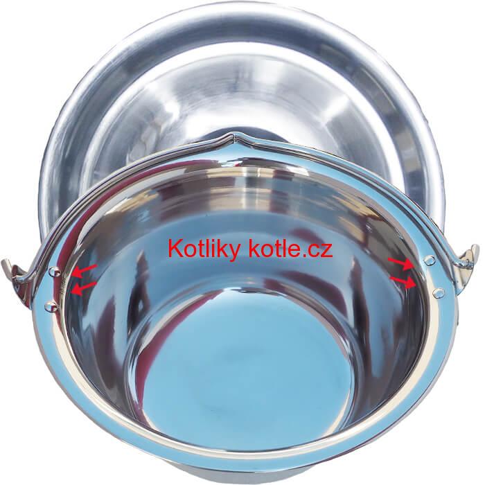 Nerezový kotlík 20 L (0,8 mm) s nýty + poklice