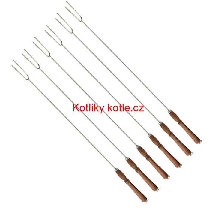 Vidličky na opékání 90 cm, 6 ks NEREZ
