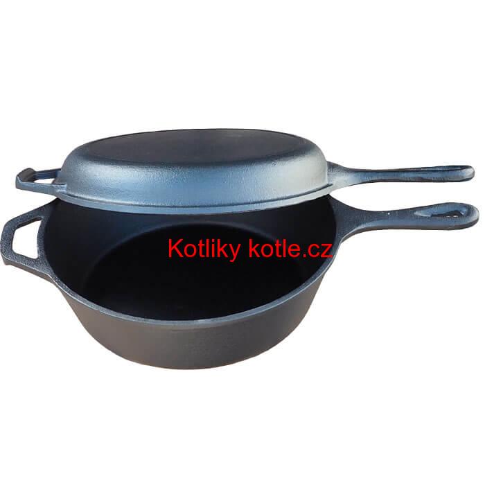 Litinová pánev s poklicí 26,5 cm