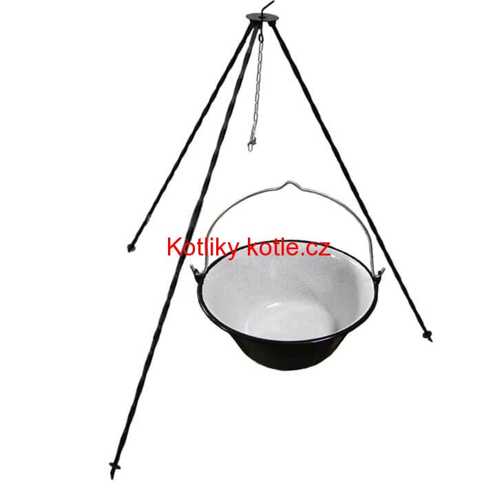 Smaltovaný kotlík 10 L + trojnožka 1 m
