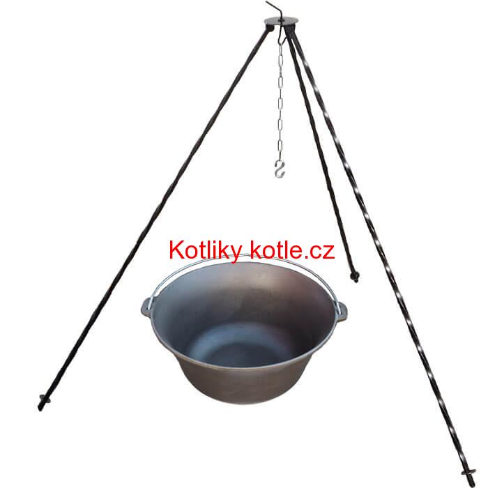 Litinový kotlík 10,8 L + trojnožka 1,2 m