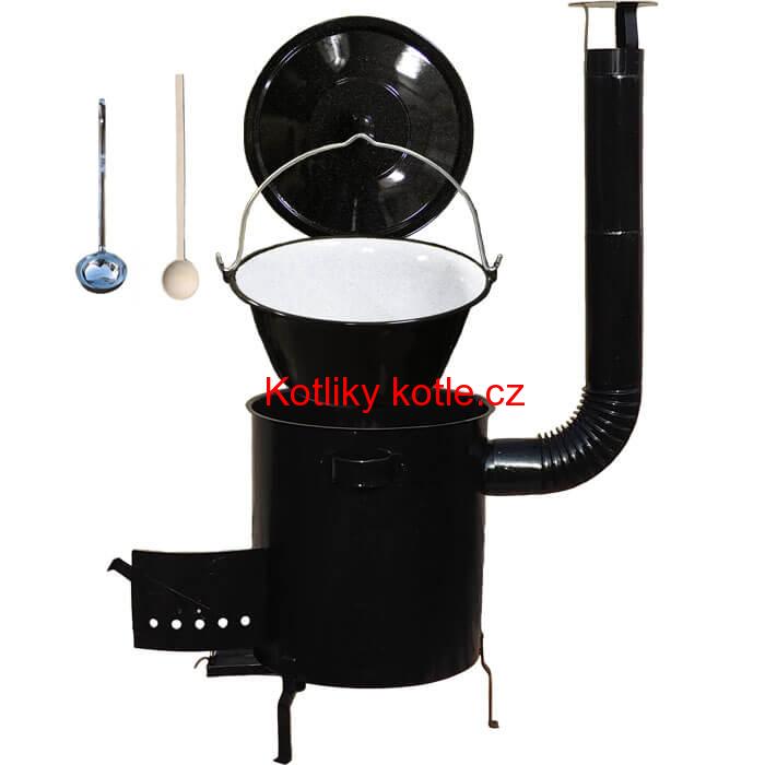 Smaltovaný kotlík 30 L (1,2 mm) + hrubostěnná (1,5 mm) kovová kotlina 45 STRONG