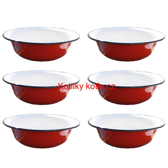 Souprava smaltovaných hlubokých talířů 20 cm 6 ks