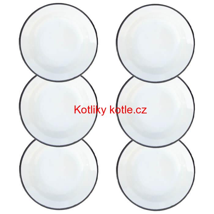 Souprava smaltovaných mělkých talířů 22 cm 6 ks