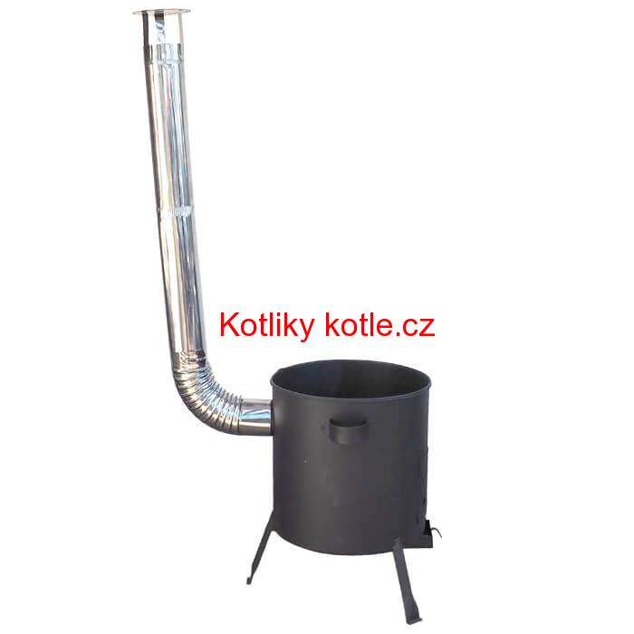 Kotlina 42 cm (1 mm) s žáruvzdornou barvou PLUS 600 + nerezový kouřovod