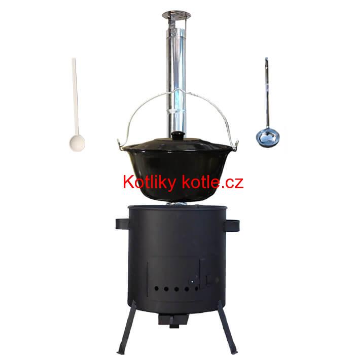 Smaltovaný kotlík 30 L + žáruvzdorná kotlina (1 mm) 42 PLUS 600