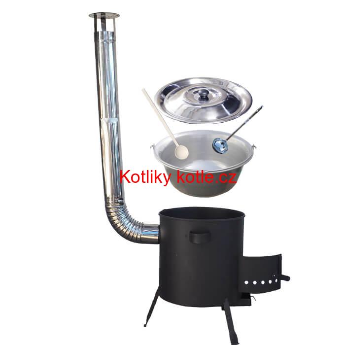 Železný kotlík 20 L (0,75 mm) + žáruvzdorná kotlina (1 mm) 42 PLUS 600