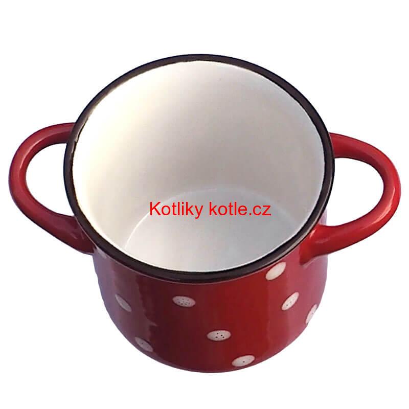 Keramický hrnek na polévku - červený DECOR