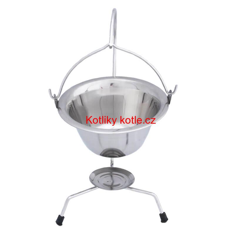 Servírovací kotlík na guláš nerezový 0,8 l + stojánek