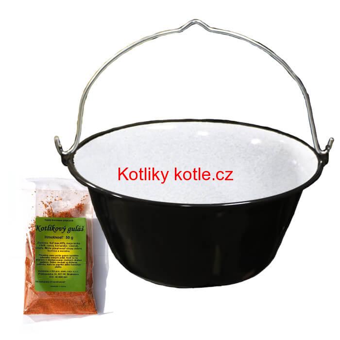 Smaltovaný kotlík 50 L + koření na kotlíkový guláš 50 g