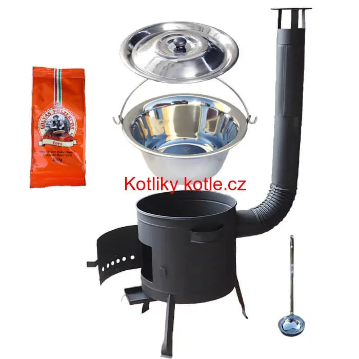 Nerezový kotlík 22 L (0,8 mm) + nerezová poklice + nízká žáruvzdorná kotlina (0,8 mm) 42 PLUS 600