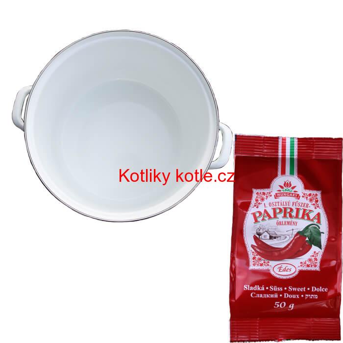 Smaltovaný hrnec s poklicí 13 L kuchař + sladká paprika GURMÁN 50 g