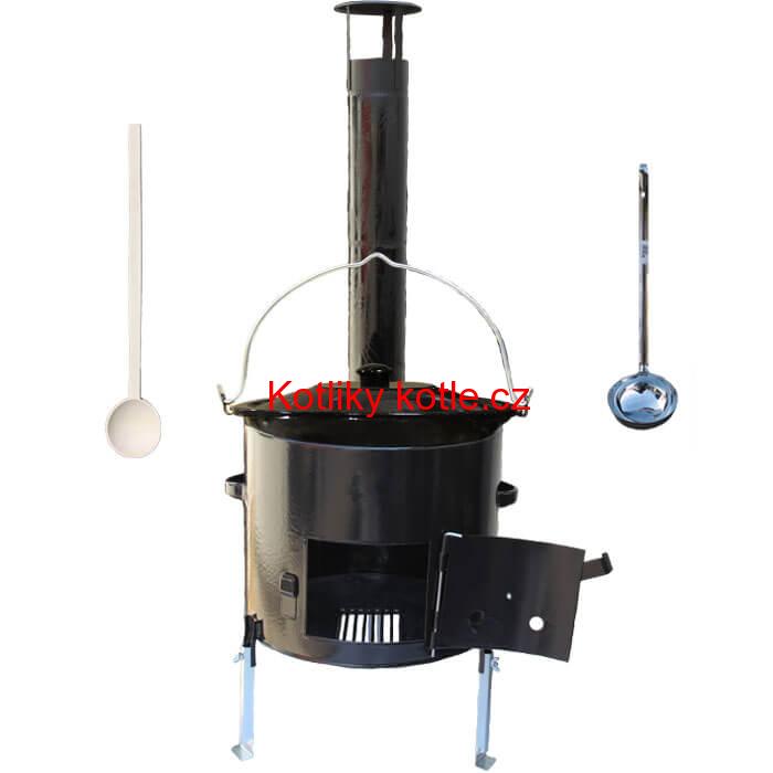 Smaltovaný kotlík 20 L + smaltovaná kotlina 42 Easy party