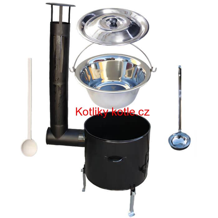 Nerezový kotlík 14 L + smaltovaná kotlina 36 Easy party