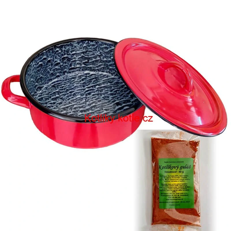 Smaltovaný kastrol poklicí COMBI 1,5 l + směs koření na kotlíkový guláš 50 g