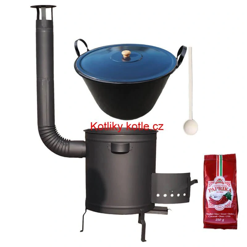 Smaltovaný kotel 70 L + silná kovová kotlina 53 cm (2 mm) STRONG PLUS 600 + sladká paprika 250 g