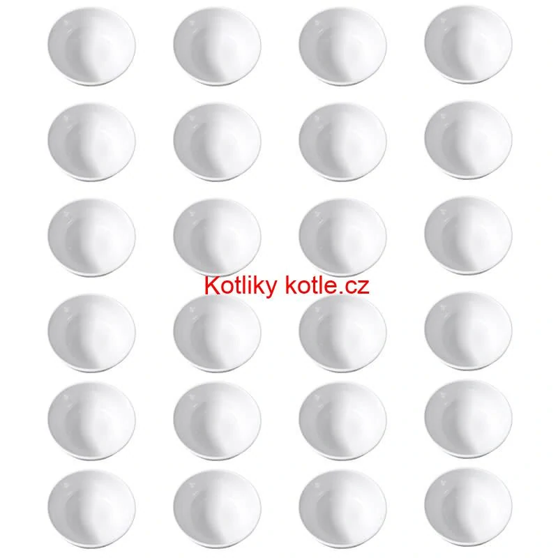 Sada 24 ks: Prémiové bílé misky s kamennou strukturou (750 ml)