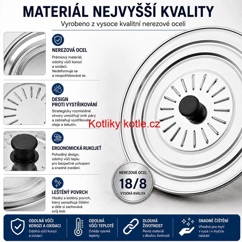 Nerezová poklice proti stříkání 28 cm