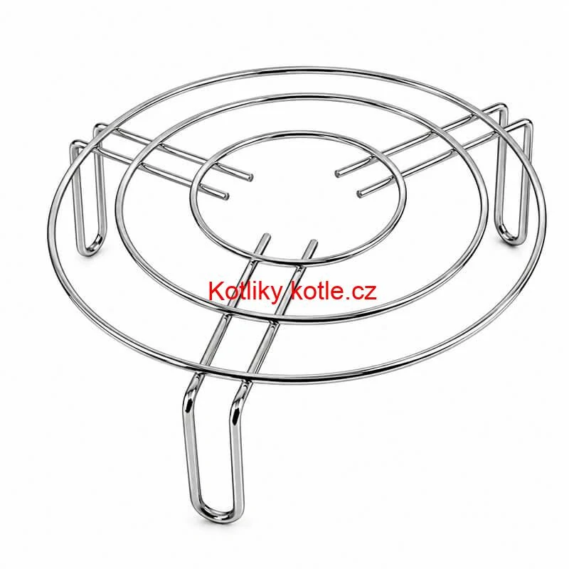 Kulatý nerezový stojan pod hrnec 20 cm, výška 9 cm, tři opěrná místa