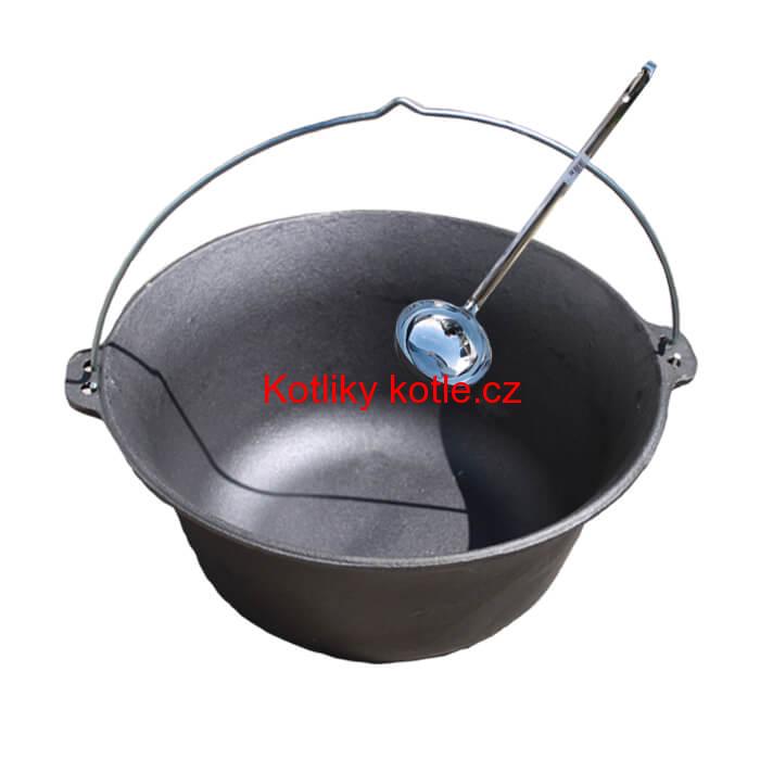 Litinový kotlík 16 L + nerezová naběračka