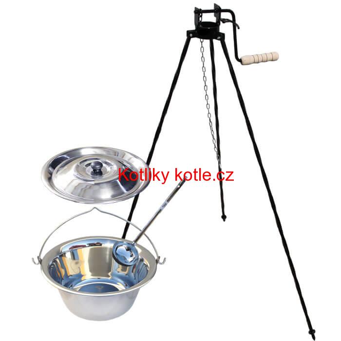 Nerezový kotlík 8 L + stojan s kladkou VAR