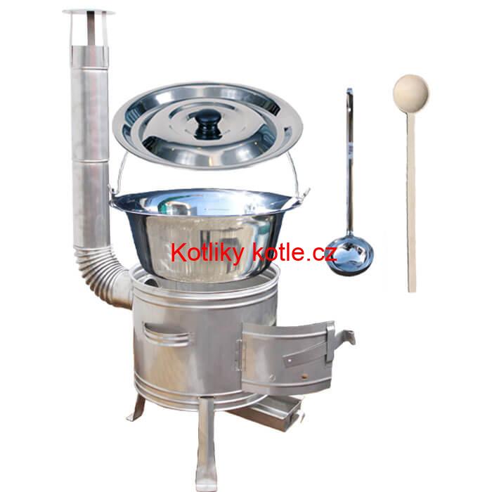 Nerezový kotlík 20 L (1,2 mm) + nerezová kotlina 42 cm TOPLUX