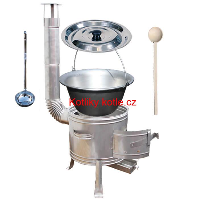 Nerezový kotlík 15 L (1,5 mm) + nerezová kotlina 36 cm TOPLUX