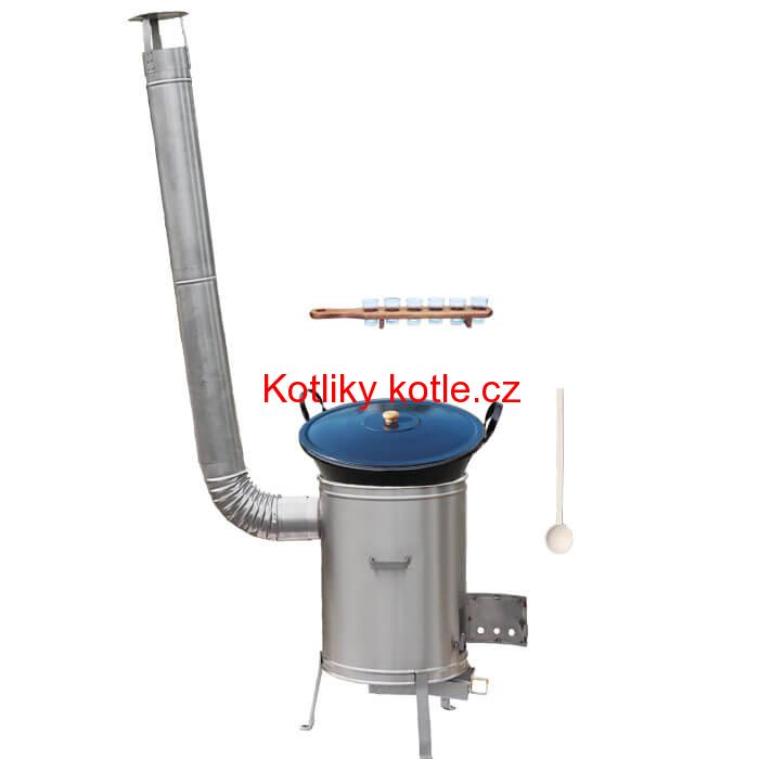 Zabijačkový smaltovaný kotel 60 L + nerezová kotlina 53 cm