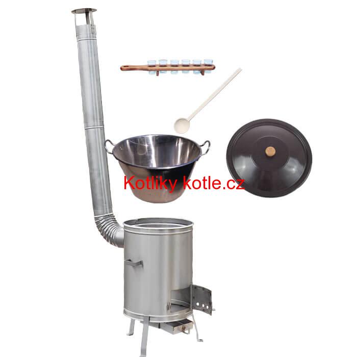 Zabijačkový nerezový kotel 60 L + nerezová kotlina 53 cm