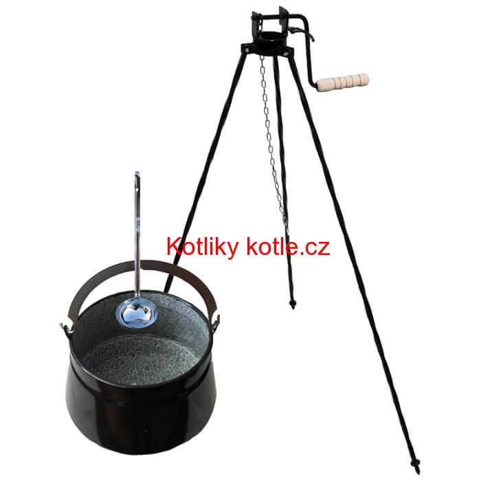 Kotlík na ryby 13 L + trojnožka s kladkou