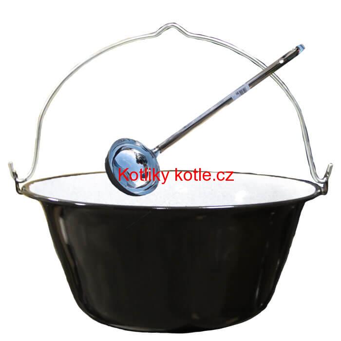 Smaltovaný kotlík 13 L + nerezová naběračka