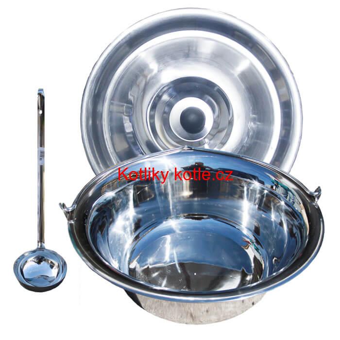 Nerezový kotlík 15 L (1,2 mm) + nerezová poklice