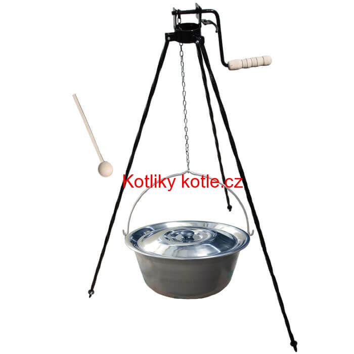 Nerezový kotlík 30 L (1,5 mm) + stojan s kladkou VAR