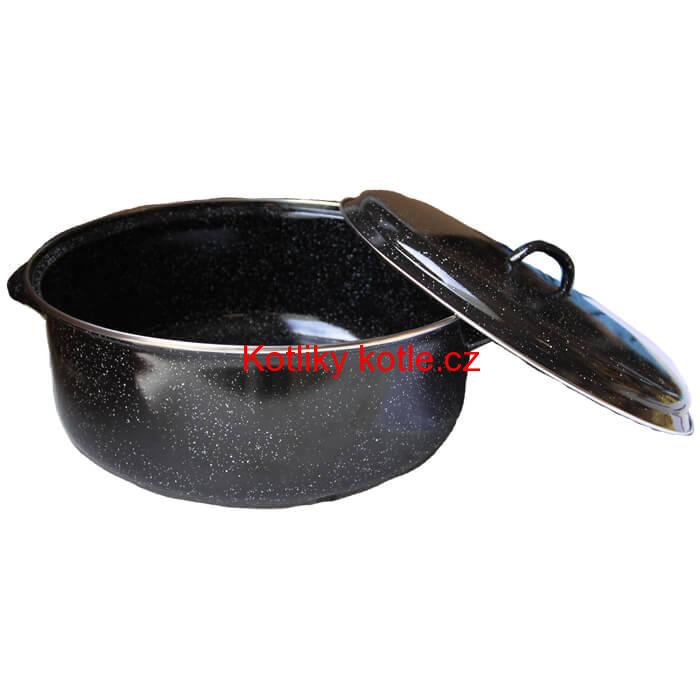 Smaltovaný černý kastrol 13 L
