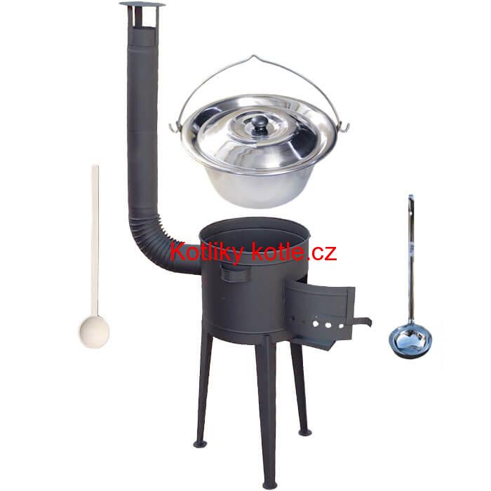 Nerezový kotlík 15 L (1,2 mm) + vysoká žáruvzdorná kotlina 36 PLUS 600 